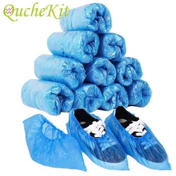 Нескользящие одноразовые бахилы, водонепроницаемые пластиковые непромокаемые бахилы, Пылезащитные чехлы для ботинок, галоши для чистки ковров, Чистый пол