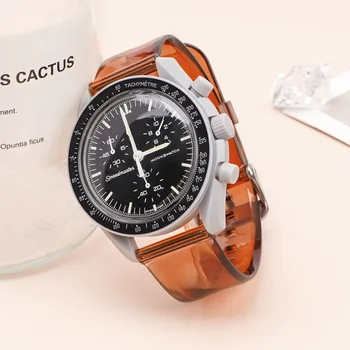 Новая 20-миллиметровая силиконовая лента для Omega для Swatch Joint MoonSwatch Ремешок Constellation Для мужчин и женщин, желейный быстросъемный браслет для часов