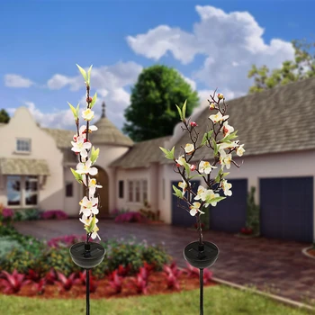 Новые солнечные садовые фонари IP65 Имитация цветочной ветки Декоративное наружное украшение для дворового газона высотой 70 см