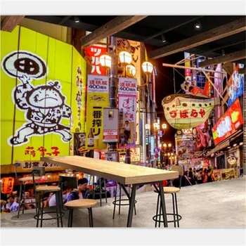 Обои 3DBEIBEHANG на заказ, архитектура японского города, вид на улицу, суши-ресторан, фоновая стена продуктового магазина