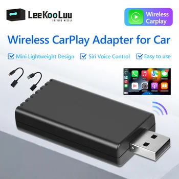 Оригинальный автомобильный адаптер Leekooluu, подключенный к беспроводному Carplay USB, Поддерживает голосовое управление Apple CarPlay и Siri