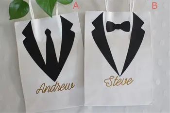 Персонализированные приветственные сумки для жениха и шафера на свадьбе, подарочные пакеты для благодарности на день рождения, индивидуальные подарочные пакеты для душа ребенка