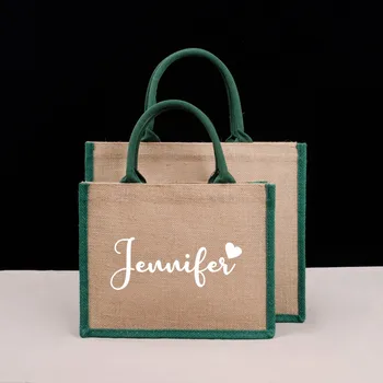 Персонализированные роскошные джутовые сумки различных дизайнов для мамы, папы, детей, индивидуальный дизайн, многоразовая эко-сумка для покупок на заказ