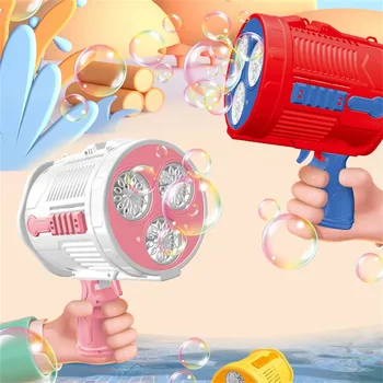 Пистолет для мыльных пузырей Rocket Bubbles Machine Gun Launcher Автоматическая воздуходувка Игрушки для мыла для детей Детские подарочные игрушки Pomperos