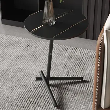 Простой приставной столик в скандинавском стиле, диван, угловой столик для гостиной, Прикроватный столик для чтения, Овальный приставной столик, журнальный столик, маленький чайный столик с шиферной столешницей