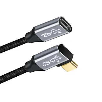 Разъем для передачи данных с левым и правым угловым кабелем 10 Гбит/с 100 Вт USB-C USB 3.1 Type C