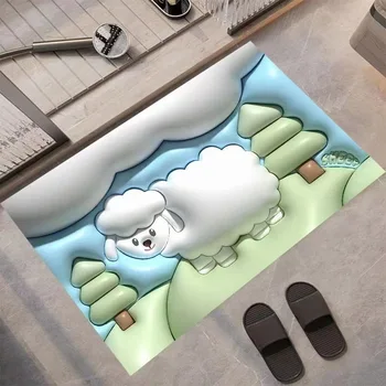 Расширение ковриков для ванной Милый мультфильм Диатомовая грязь 3D визуальный впитывающий коврик для пола Нескользящий коврик для ванной Комнаты Туалета Быстросохнущий ковер