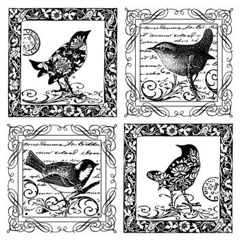 Ретро птица, прозрачные штампы и металлические штампы для резки, сделай САМ, украшение для скрапбукинга/открыток
