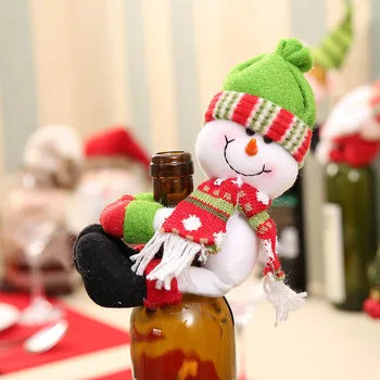 Рождественский Санта, Снеговик, Эльф, Крышка для винной бутылки, Декор для вечеринки, Рождественские Украшения