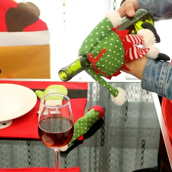 Рождественское украшение бутылки вина Navidad 2023 Novedades Home Рождественский Красный бархат Новогодняя посуда для кухни Упаковка подарков для вечеринок