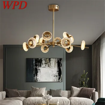 Роскошная люстра WPD из латуни, современное светодиодное освещение, креативные декоративные приспособления для дома, гостиной, столовой, спальни