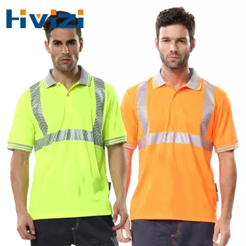 Светоотражающая безопасная рубашка поло Hi Vis С короткими рукавами, рабочая одежда с высокой видимостью, Быстросохнущие дышащие летние рубашки