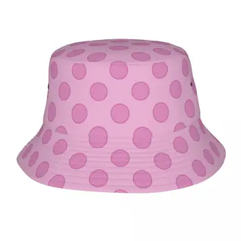Симпатичная розовая шляпа-панама в горошек для мужчин и женщин, солнцезащитная шляпа для путешествий, Harajuku, легкая шляпа для занятий спортом на открытом воздухе, рыбалкой, сессионной шляпой