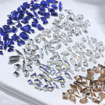 Стеклянные Поддельные Потрясающие Вечерние Образы 50шт Aurora Glass Nail S для Diy Nail Art Gems 3d Ремесла Прозрачные Ювелирные Изделия Телесного Цвета Для Украшения Ногтей