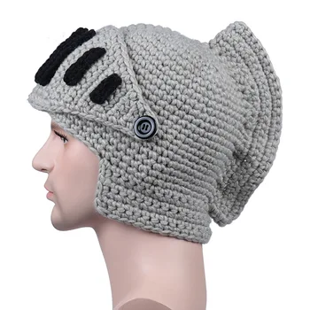 Теплая защита головы и от холода, хит продаж, мужской шлем римского рыцаря, вязаная шапка-гладиатор, вязаный пуловер ручной работы, шапка