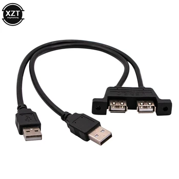 Удлинительный кабель USB с двумя разъемами USB 2.0 и двумя разъемами USB 2.0, адаптер для данных с винтовым креплением на панели, высокоскоростной 30 см 50 см