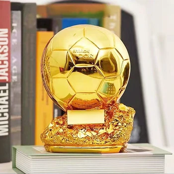 Футбольный Золотой мяч 25 см Награда Отличному Игроку Почетная Награда за Соревнование Сферический Трофей Настраиваемый Лучший Подарок Домашний Декор