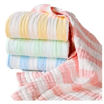 Хлопчатобумажное детское одеяло, Пеленание новорожденных, Банные полотенца, Полосатые подгузники, Расчесанные марлевые Мягкие одеяла, Аксессуары для младенцев