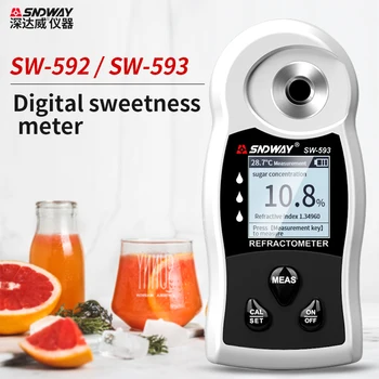 Цифровой Рефрактометр SNDWAY SW-592 SW-593 Измеритель концентрации сахара 0-50% Сахариметр Брикса Тестер Концентрации сока и пива