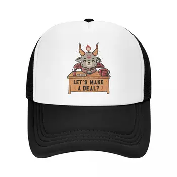 Шляпы дальнобойщиков Baphomet Art, давайте заключим сделку, Забавная Милая бейсболка Evil Mesh, Snapback, стильная шляпа с регулируемым козырьком в стиле Kpop